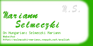 mariann selmeczki business card